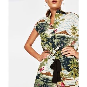 Zara tropical print shirt
